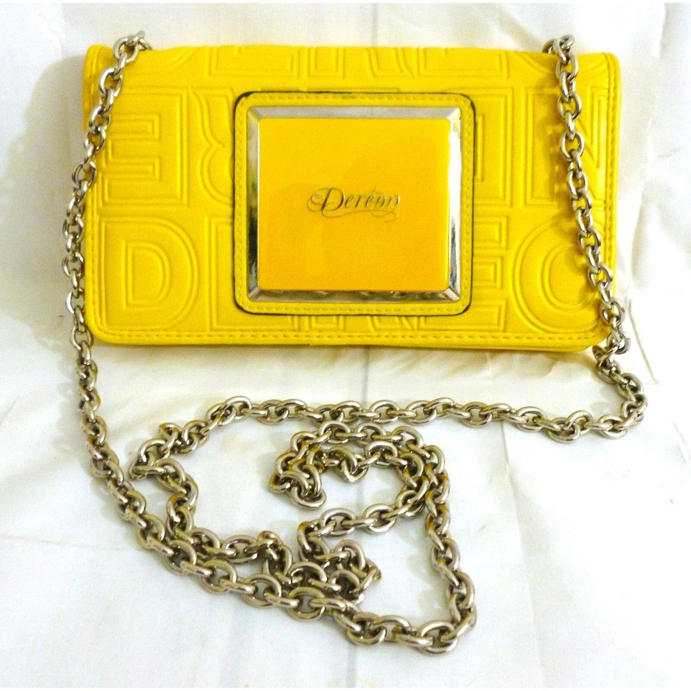 Beyonce House Of Dereon Canary Yellow Small Crossbody Clutch Purse - Damage Read